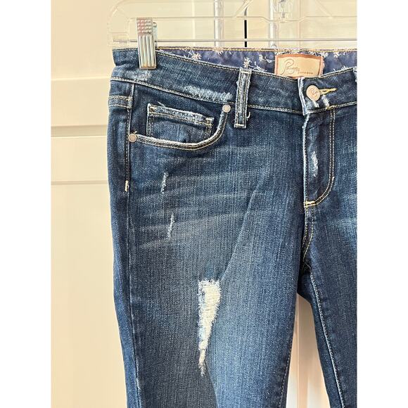 PAIGE Premium Denim Shorts Women's Size 26 Stretch Jeans Bermuda Cut Off - Picture 5 of 9